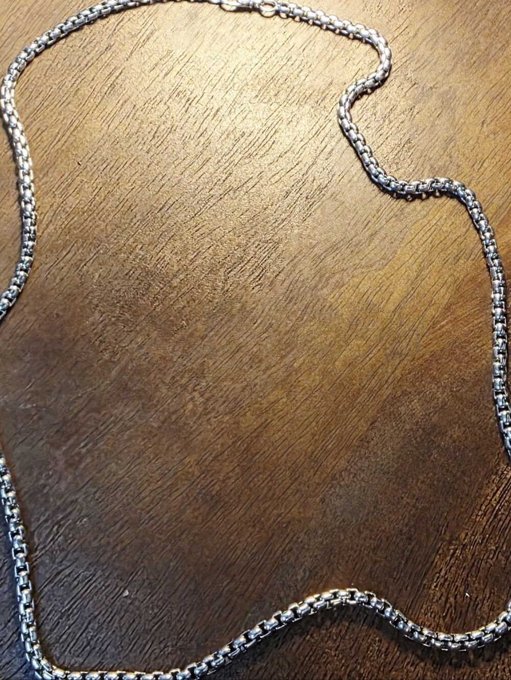 David Yurman Sterling Silver Box Chain Necklace - Shiny Silver - 22"-3.6mm